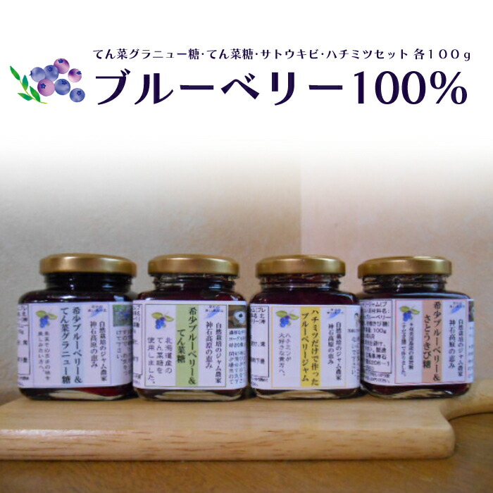 【ふるさと納税】ブルーベリージャム ２個セット ハチミツ45ｇ てん菜グラニュー糖45ｇ /送料無料/無農薬/化学肥料不使用/無添加/広島県/ 神石高原町産 広島県神石高原町