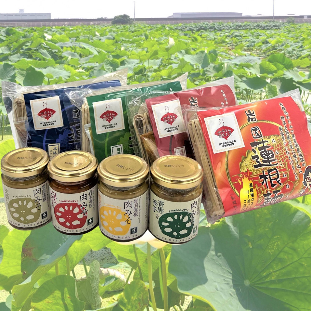 【ふるさと納税】池本食品 岩国蓮根麺4種+岩国蓮根肉みそ4種