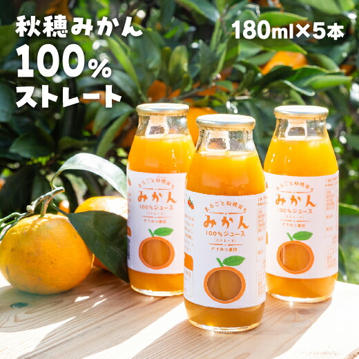 E040【ふるさと納税】まるごと秋穂育ち　みかんジュースセット（5本入り）