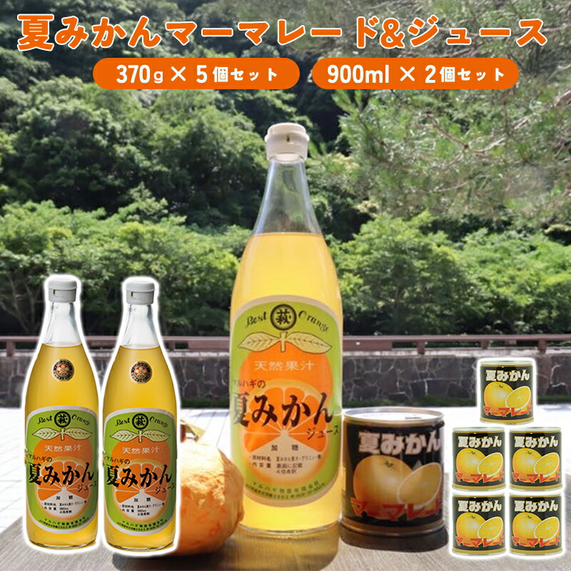 【ふるさと納税】みかん 加工品 セット 萩名産 夏みかん マーマレード 370g×5個 ＆ 夏みかん ジュース 900ml×2本 柑橘類