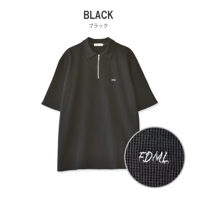 【ふるさと納税】【ヨシダシャツ】ハーフジップポロシャツ ブラック M FL24SS-003_ ヨシダシャツ ポロシャツ ハーフジップ ブラック 人気 おすすめ【1613981】|山口県柳井市