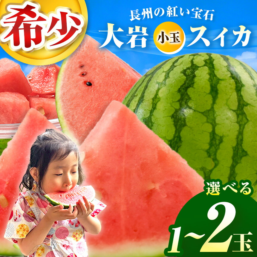 【ふるさと納税】甘くて 果肉 たっぷり！ 大岩 こだま スイカ 1玉 ~ 2玉 「 神秘の里 大岩郷 よりお届け 長州の紅い宝石 」 先行予約 ＜ 2026年 7月下旬 ～ 8月頃 発送予定 ＞ | スイカ 小玉 小玉スイカ ブランド フルーツ 夏 果物 果実 山口 美祢 期間限定