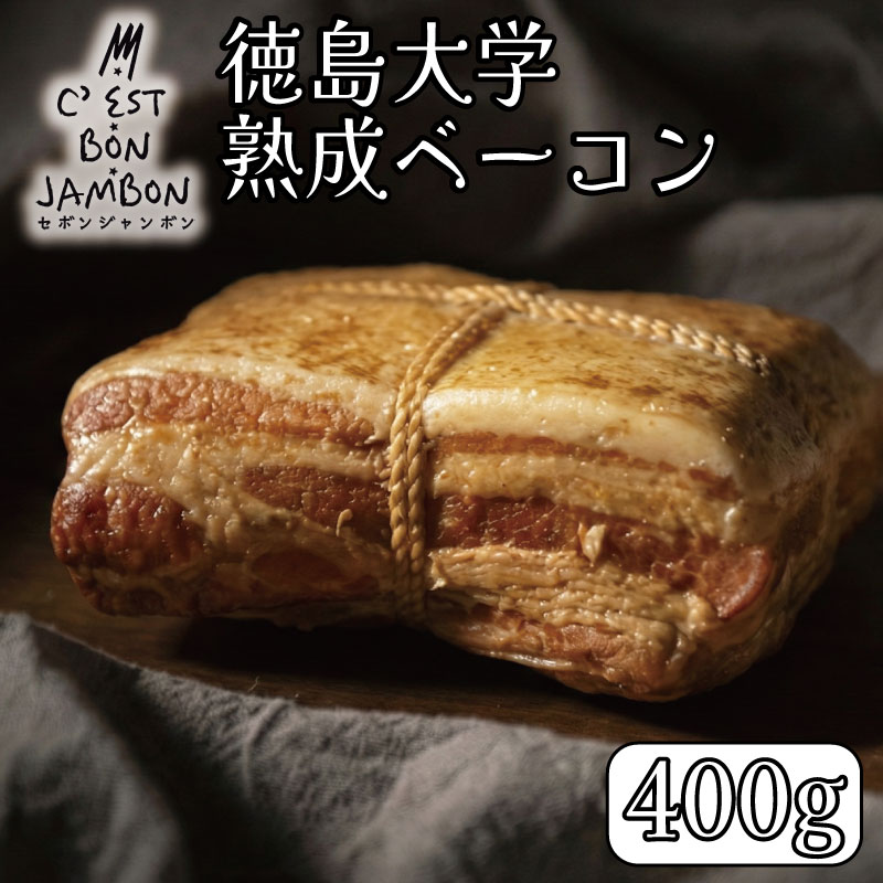 【ふるさと納税】 徳島大学 熟成ベーコン 400g 熟成 ベーコン 豚肉 豚 ぶた ブタ 加工品 お中元 お歳暮 年末 徳島大学 徳島県