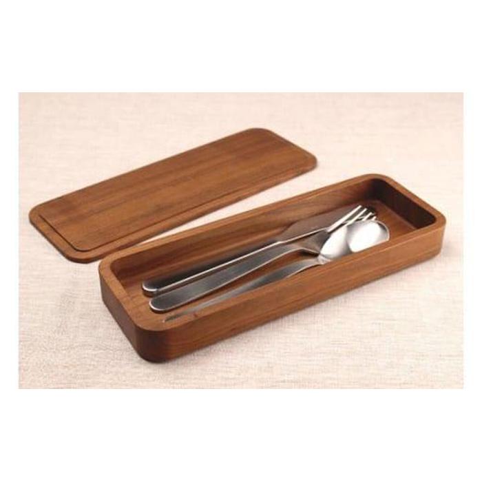 楽天市場】【木製カトラリー】木のカトラリーケース【ウォルナット天然
