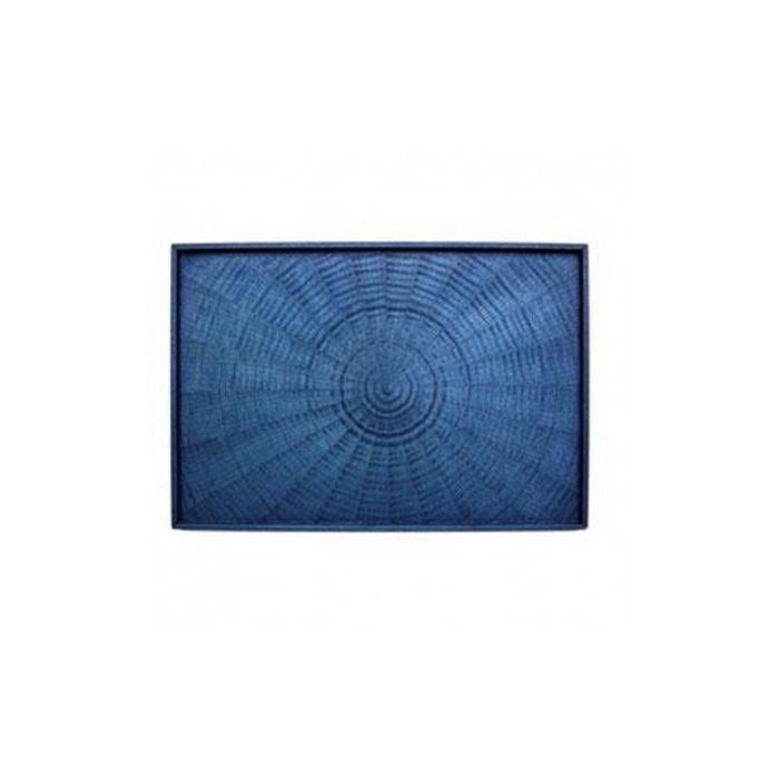 【ふるさと納税】Rectangle Rays Tray 藍染  ｜お盆 一皿 お皿 皿 食器 室内装飾 | 木製 お盆  お盆 おぼん 速見表 座標 室内装飾 勝手もと 飾りつけ台 雑貨 調度品 日装置 徳島 一般受け おすすめ 貨物輸送無料
