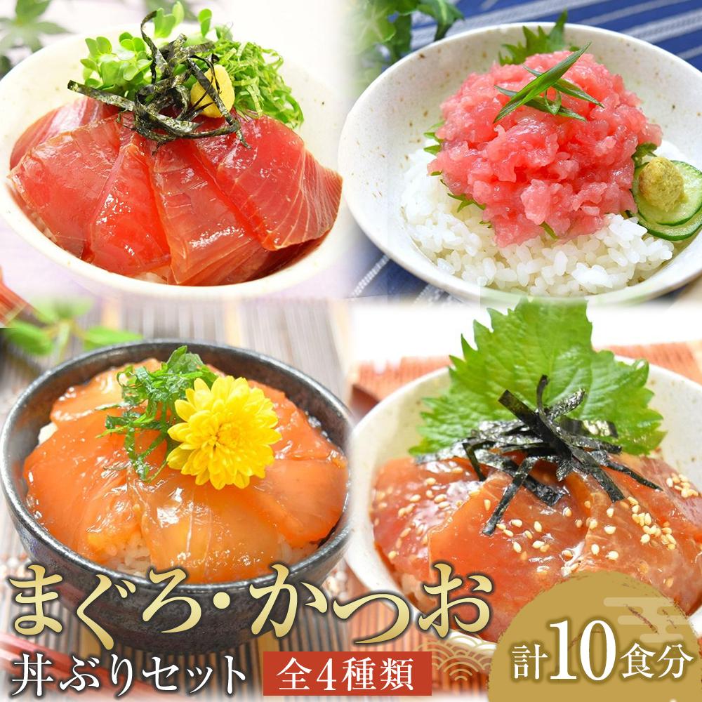 【ふるさと納税】漬け丼 ねぎとろ丼 4種 計10食  (まぐろ漬け かつお漬け びんちょうまぐろ ネギトロ）海鮮丼 | マグロ 鮪 まぐろたたき 鰹 カツオ ネギトロ ねぎとろ 小分け パック 個装 寿司 軍艦巻き 手巻寿司　ご自宅用 便利 お取り寄せ 魚 人気 おすすめ 送料無料