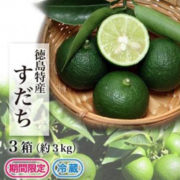 【ふるさと納税】【期間限定】露地すだち3kg（1箱約1kg×3箱）