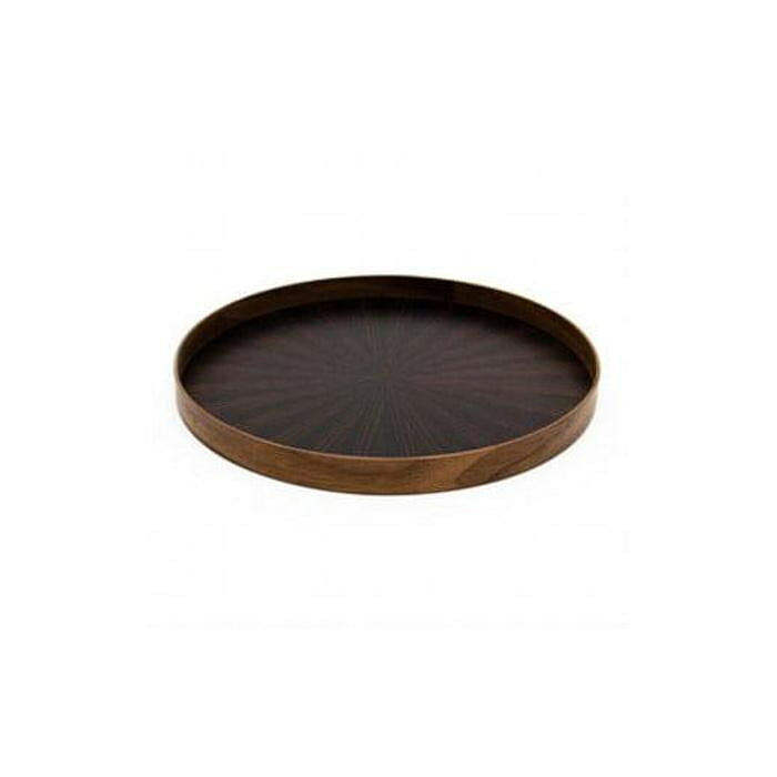【ふるさと納税】Round Rays Tray 選べるサイズS・L 黒檀 ebony |トレー プレート お皿 皿 食器 インテリア | 木製 トレー トレイ おぼん テーブル コーディネート インテリア キッチン 飾り台 雑貨 家具 日用品 徳島 人気 おすすめ 送料無料|徳島県徳島市