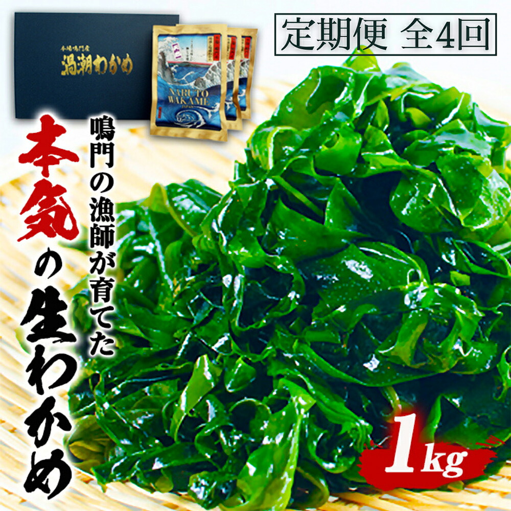 【ふるさと納税】定期便 4回 お届け 生わかめ 1kg (100g×10袋)|徳島県鳴門市