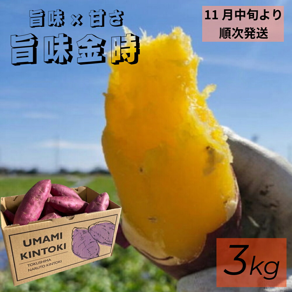【ふるさと納税】【予約受付中・2025年11月中旬頃より順次発送】 鳴門市 大津産 旨味金時 3kg ｜  鳴門金時 なると金時 焼き芋 焼芋 焼きいも おやつ 天ぷら  産地直送