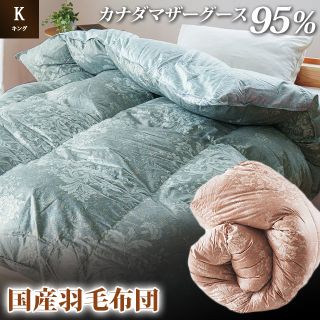 【ふるさと納税】 掛け布団 2色 ピンク ブルー キング ロング カナダマザーグース95% 1.7kg入り 羽毛掛け布団 夏掛け布団 布団カバー 布団干し 羽毛布団 徳島県 吉野川市