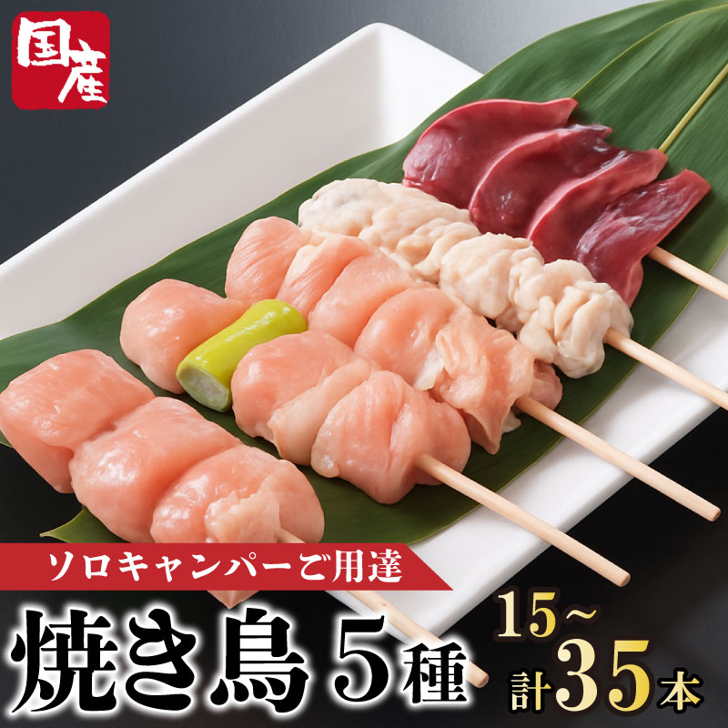 【ふるさと納税】 焼き鳥 5種 選べる本数 15本 25本 35本 セット 国産 もも 皮 砂ぎも ねぎま 鶏肉 とりにく 鳥肉 チキン 惣菜 おかず おつまみ 弁当 BBQ アウトドア キャンプ ギフト お取り寄せ グルメ 冷凍 小分け 送料無料 徳島県 吉野川市 有限会社阿波食品