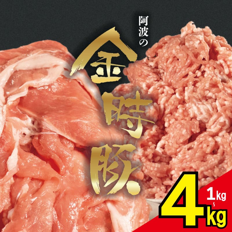 【ふるさと納税】 金時豚 豚肉 切り落とし ミンチ 選べるセット 1kg～4kg 国産 ぶたにく 豚 ぶた 肉 にく ポーク ひきにく 挽き肉 ブランド豚  小分け 真空パック 冷凍 赤身 豚こま 鍋 焼肉 惣菜 おかず おつまみ 弁当 日用 BBQ ギフト プレゼント 人気 おすすめ 送料無料