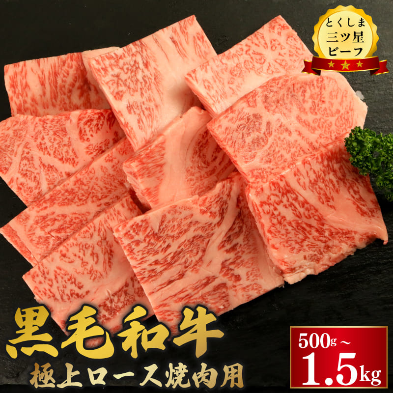 【ふるさと納税】 牛肉 ロース 焼肉 選べる 容量 500g 1kg 1.5kg 和牛 黒毛和牛 とくしま三つ星ビーフ 牛肉 ぎゅうにく 牛 肉 ビーフ BBQ アウトドア キャンプ おかず おつまみ 惣菜 お祝い 誕生日 記念日 ギフト 贈答 お取り寄せ グルメ 冷凍 小分け 徳島県 阿波市 肉の藤原