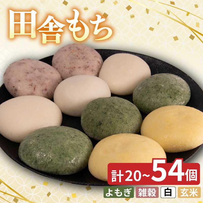 【ふるさと納税】 和菓子 もち 田舎もち 徳島県産 米粉 100％ 選べる 20個 ～ 54個 ( よもぎ しろもち 雑穀 玄米 ) 冷凍 あんこ セット スイーツ デザート おやつ 餅 まんじゅう お子様にも 人気 年末年始 歳暮 中元 御祝 ギフト プレゼント 徳島県 三好市 みよし miyoshi