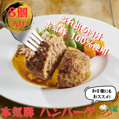 【ふるさと納税】本気豚使用 ハンバーグ８個入