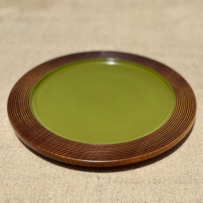 【ふるさと納税】【香川漆器】24cm盛皿　千筋内オリーブ【1620821】｜香川県