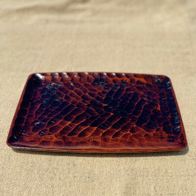 【ふるさと納税】【香川漆器】30cm長角胴張盆　ノミ目スリ漆【1620843】 8,470円