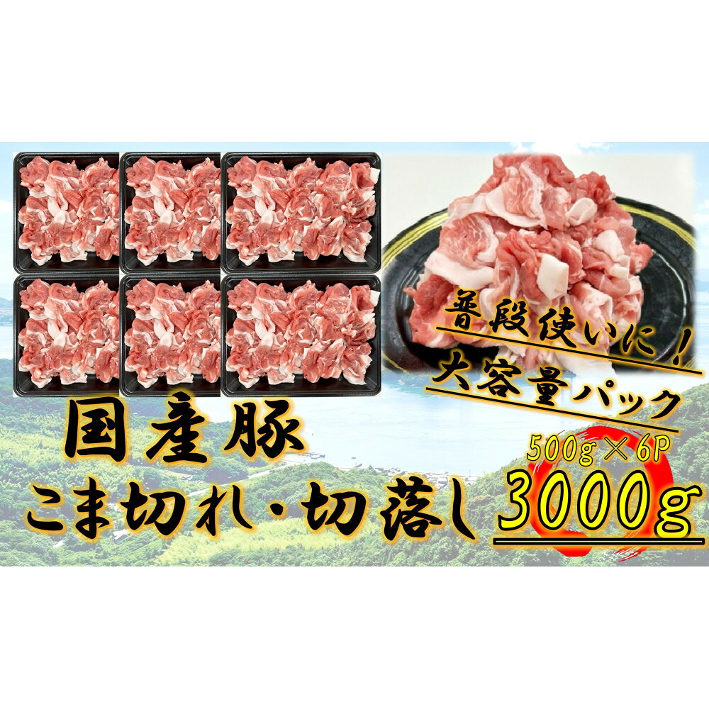 【ふるさと納税】国産豚 こま切れ・切落し 3000g | 肉 お肉 にく 豚肉 こま切れ 細切れ 切落し 切り落とし 国産 国産豚 業務用 食品 人気 おすすめ 送料無料 ギフト|香川県高松市