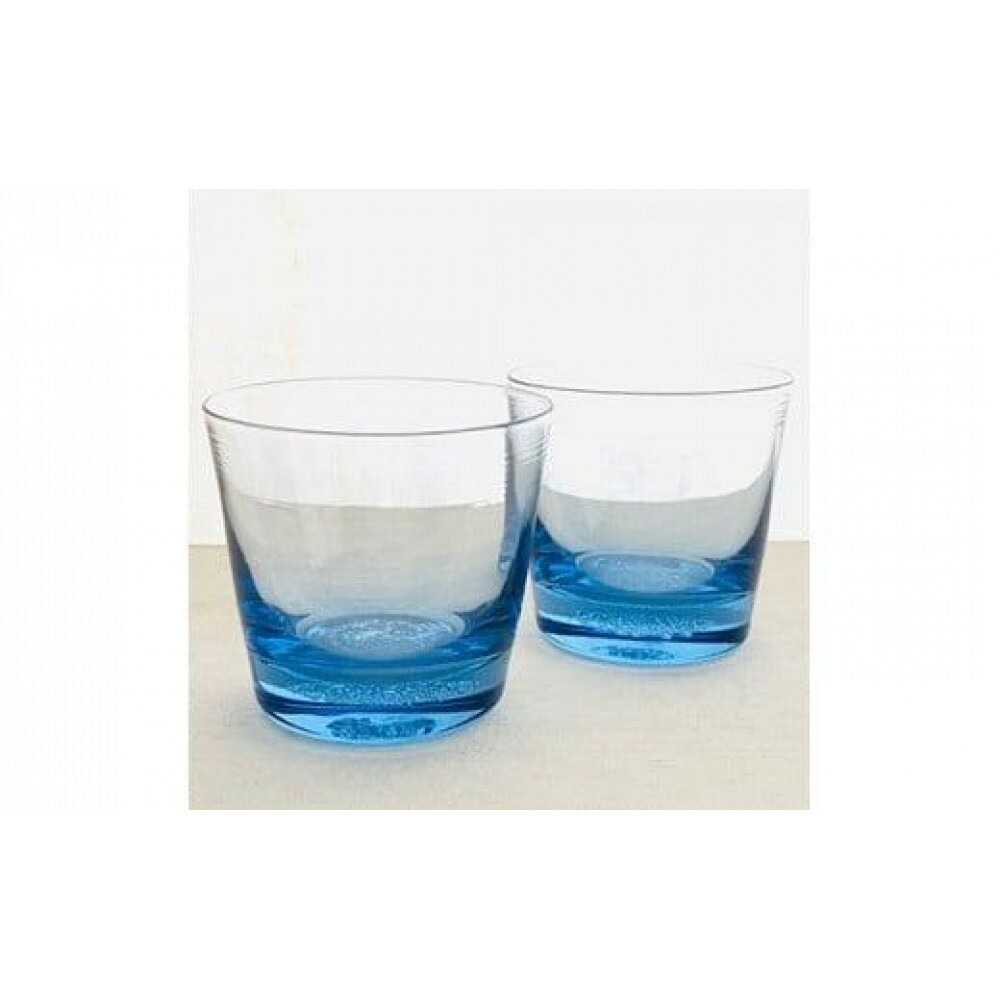 【ふるさと納税】＜Aji Glass＞　ロックグラス　みなも　2個セット　(GIFT BOX付) | 贈り物 プレゼント コップ ガラス 庵治石 日本製 ギフト 食器 グラス カクテル ハイボール ビール 焼酎 日本酒 ブランデー ジュース 送料無料｜香川県高松市