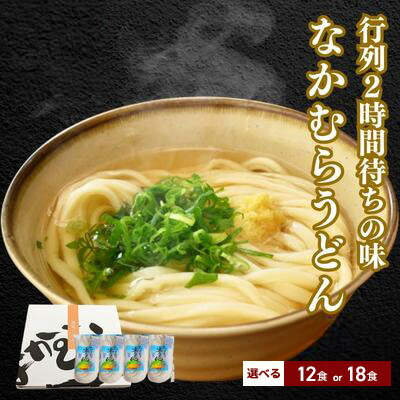 【ふるさと納税】うどん 香川 半生うどん 選べる内容量 12食 または 18食 セット 行列のできる 丸亀の銘店 なかむらうどん かけうどん 詰め合わせ 讃岐うどん 半生 麺 麺類 めんつゆ うどんセット さぬき 讃岐 香川県 丸亀 丸亀市