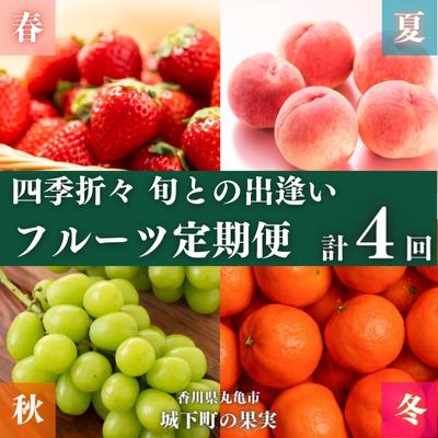 【ふるさと納税】【お届け：入金月の最短回から計4回お届け】フルーツ 定期便 4回 旬に出逢う城下町の果実 定期配送 いちご 桃 シャインマスカット みかん ぶどう  果実 果物 果物類 詰合せ 旬のフルーツ フルーツギフト フルーツ定期便 果物定期便 人気果物 人気フルーツ