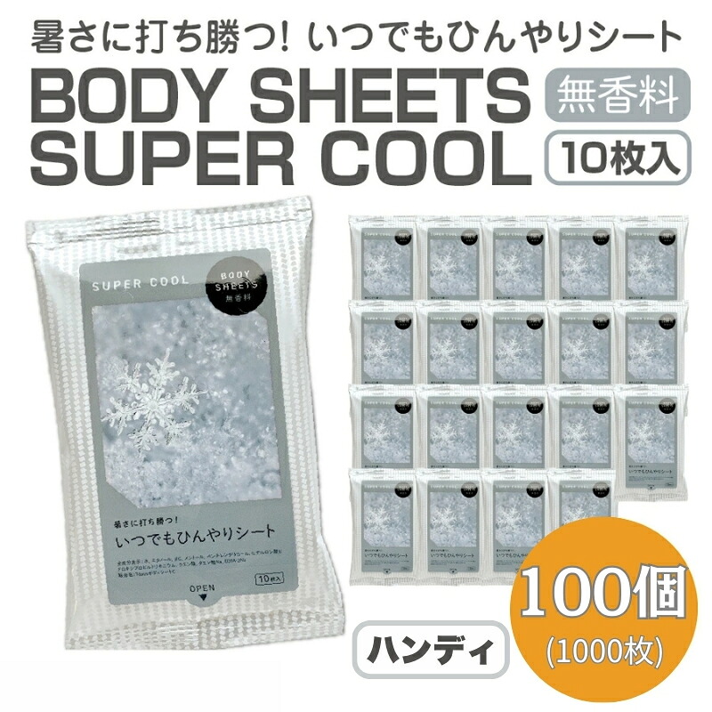 【ふるさと納税】 BODY SHEETS SUPER COOL ハンディ10枚入り(100個) お届け:※12月下旬にお申込みの商品は1月7日以降順次発送させていただきます。