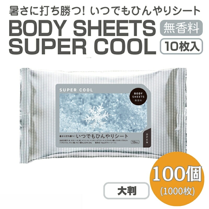 【ふるさと納税】 BODY SHEETS SUPER COOL 大判10枚入り(100個) お届け:※12月下旬にお申込みの商品は1月7日以降順次発送させていただきます。