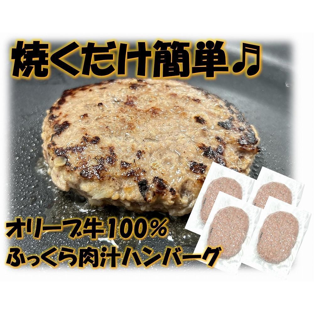 【ふるさと納税】オリーブ牛100%肉汁ハンバーグ4枚(120g×4枚)セット | 肉 お肉 にく 牛肉 オリーブ牛 ハンバーグ 肉汁 便利 食品 香川県産 人気 おすすめ 送料無料 ギフト|香川県坂出市