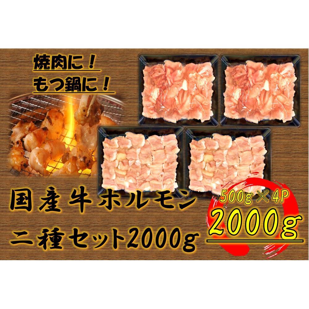 【ふるさと納税】国産牛 ホルモン二種セット2000g | 肉 お肉 にく 牛肉 牛 ホルモン 小腸 食品 人気 おすすめ 送料無料 ギフト|香川県坂出市