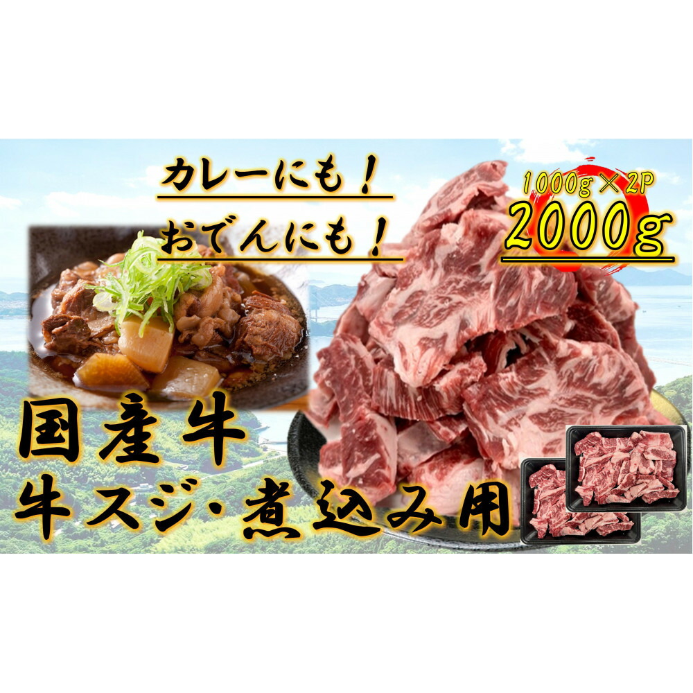 【ふるさと納税】国産牛　スジ　2kg | 肉 お肉 にく 牛肉 すじ肉 スジ肉 スジ すじ 国産 国産牛 食品 人気 おすすめ 送料無料 ギフト