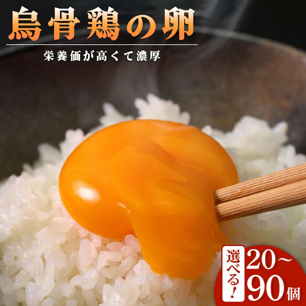 【ふるさと納税】烏骨鶏卵 選べる 20個 ～ 90個 セット | 卵 たまご 烏骨鶏 うこっけい 卵焼き ゆで卵 卵かけご飯 香川県 さぬき市