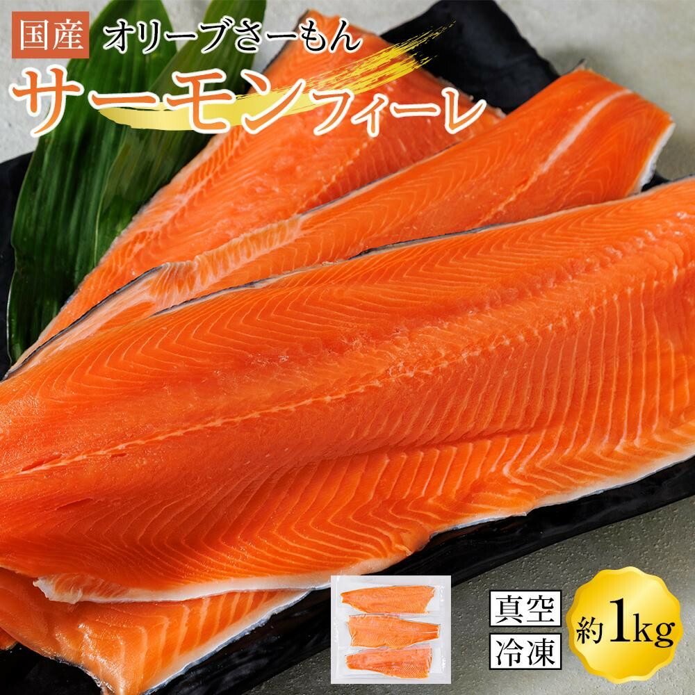 【ふるさと納税】サーモン 冷凍 フィーレ 1kg 生食用 産地直送 小分け【切り身 生食 お刺し身 刺身 カルパッチョ レアステーキ 国産 香川県 讃岐 さぬき】