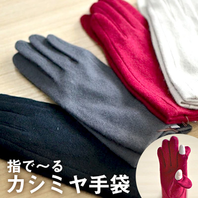 【ふるさと納税】レディース手袋　カシミヤ100％（指で～る） ファッション 小物 カシミヤ手袋