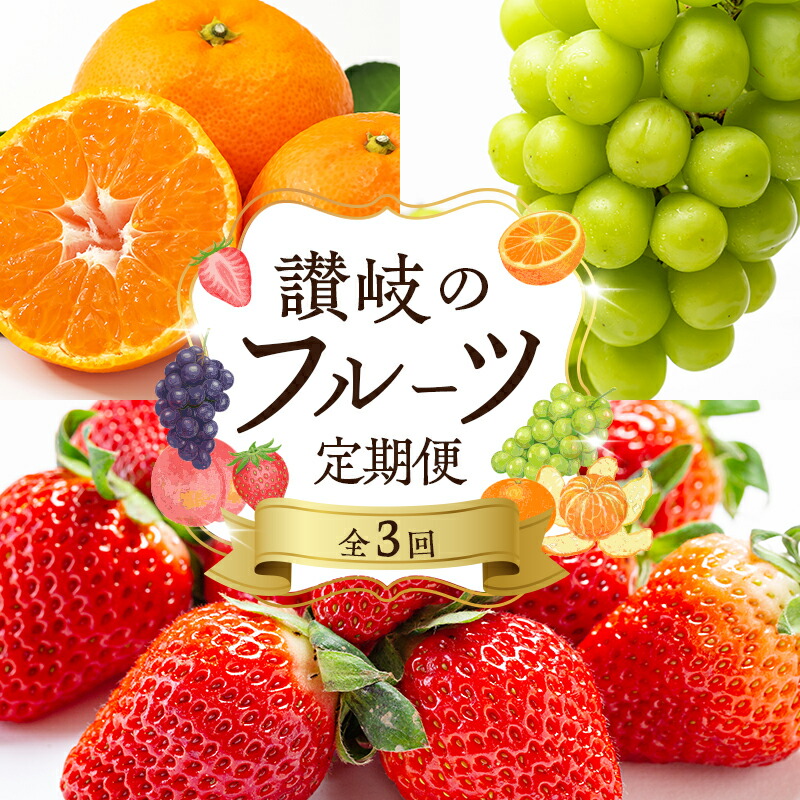【ふるさと納税】フルーツ 定期便 3ヶ月 果物 旬のフルーツ 旬の果物 香川県産 さぬきひめ シャインマスカット 温州みかん いちご ぶどう マスカット みかん 3回 お楽しみ 香川 香川県 東かがわ市　お届け：ご入金確認の翌月以降、初回発送から計3回お届け