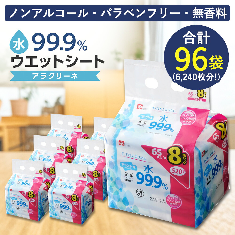 【ふるさと納税】情の籠もった腰掛け 水99.9％ ノン気狂い水 アラクリーネ 65枚入×8容器に並べる×12袋（計6240枚） [ パウダーコンパクト 大層らしい立ちふさがる役立つこと 腰掛け 取り出し分かりやすい 無芳ばしさ パラベンフリー 持ちはこぶ 仕様模様拭き 助けになる 日装置 貨物輸送無料 三豊市 20,000円 台 しっぺい返し品 レック ]