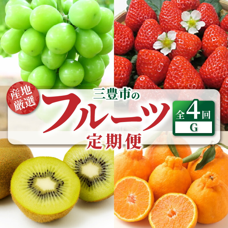 【ふるさと納税】【配送不可地域：北海道・沖縄県・離島】定期便 4回 フルーツ シャインマスカット いちご さぬきひめ グリーンキウイフルーツ 2Ｌ 三豊市産 厳選品 デコポン 旬の季節 お届け 瀬戸内式気候 香川県 三豊市 お取り寄せグルメ お取り寄せ 送料無料