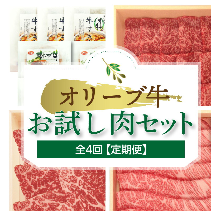 【ふるさと納税】オリーブ牛 定期 お試し肉セット（全4回）【定期便】肉 焼肉 牛肉 モモ肉 ハラミ オリーブ牛 焼き肉 セット バーベキュー BBQ はらみ お取り寄せ ギフト グルメ 人気 おいしい ランキング 香川県 三豊市 讃岐 さぬき ご当地 100,000円 台 返礼品 ササハラ
