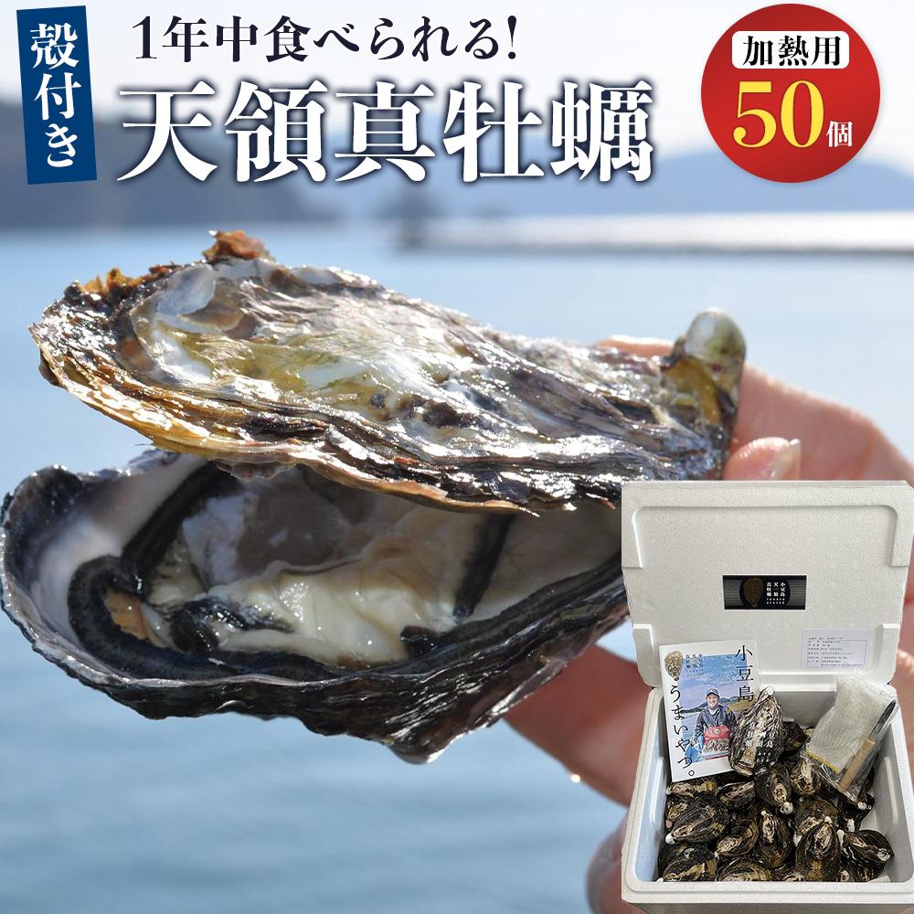 【ふるさと納税】小豆島 天領真牡蠣 (殻付き加熱用) 50個セット | カキ 魚介類 水産 食品 人気 おすすめ 送料無料