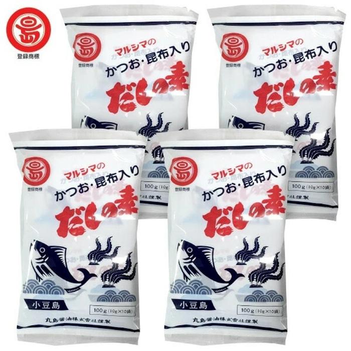 【ふるさと納税】マルシマだしの素　【かつお・昆布入りだしの素】　100g×4袋　計400g(10g×40袋入) | 調味料 食品 加工食品 人気 おすすめ 送料無料