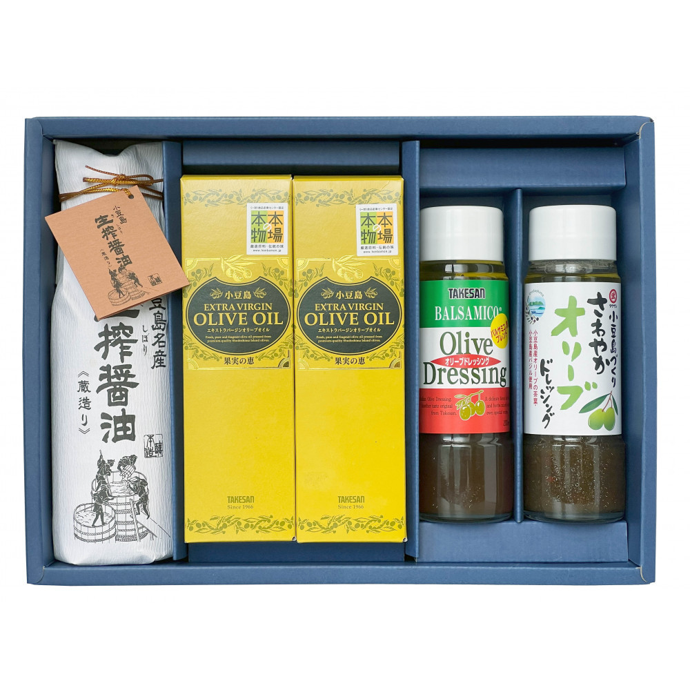 【ふるさと納税】小豆島産エキストラバージンオリーブオイルと生搾醤油・調味料の詰め合わせ|香川県小豆島町