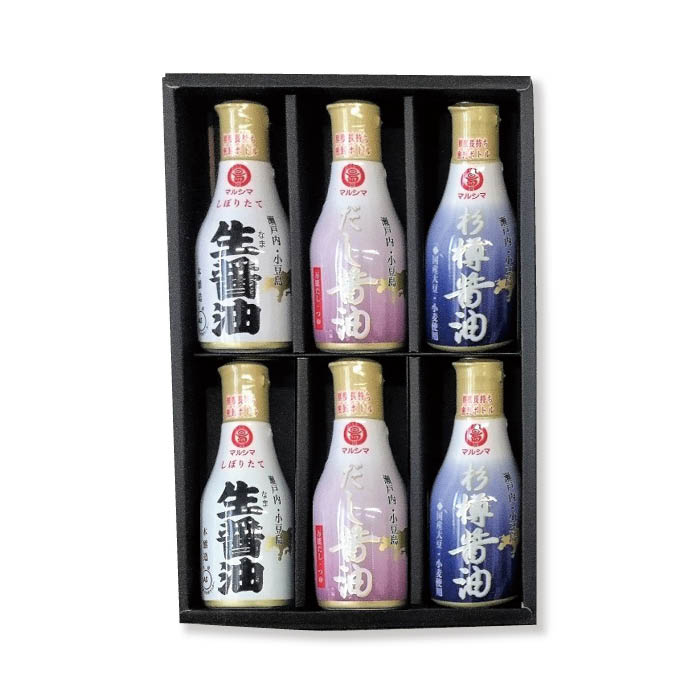 【ふるさと納税】【小豆島マルシマ】醤油３種密封ボトルセット （200ml×6本） | 香川 小豆島町 四国 お土産 特産品 調味料 醤油 しょうゆ 濃口醤油 国産 調味料セット 醤油セット 食べ比べ 生しょうゆ だし醤油