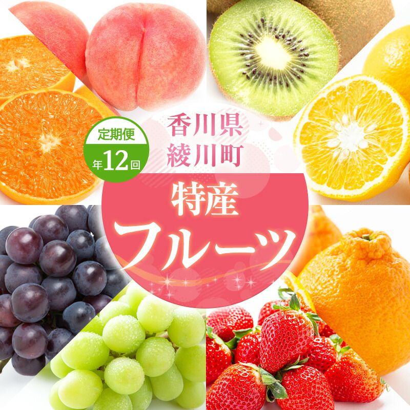 【ふるさと納税】特産　フルーツ　定期便（年12回） 香緑キウイ さぬきひめいちご しらぬひ 貯蔵 デコポン