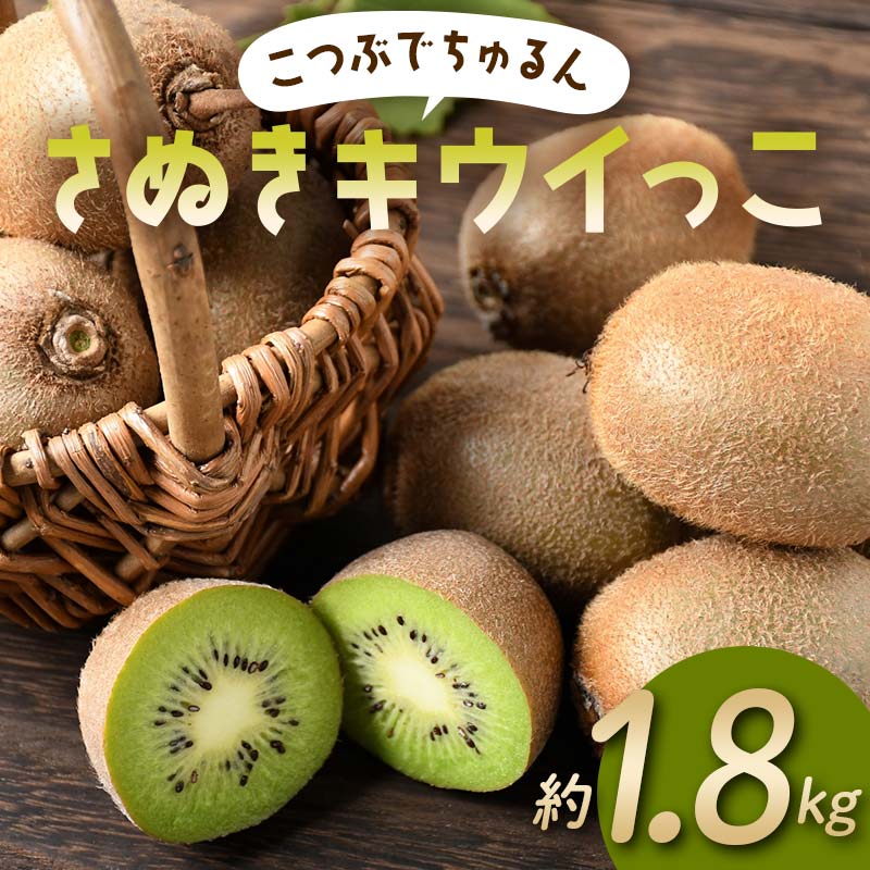 【ふるさと納税】【旬な時期にお届けします！11月下旬～12月中旬 】 こつぶでちゅるん さぬきキウイっこ 約1.8kg 糖度 17～20度 一口サイズ 香川 四国 フルーツ 果物 くだもの キウイ キュウイ 果実 フルーツ 旬 香川県 香川県共通返礼品 F5J-544