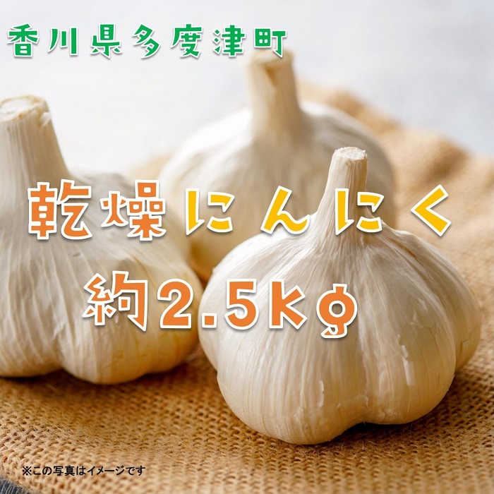 【ふるさと納税】多度津町産　乾燥にんにく 約2.5kg（予約受付中： 令和7年6月中旬より発送！）〔提供：株式会社ことひら街道〕しあわせ製麺 香川県 生産量全国２位 肉厚 ニンニク ガーリック 野菜