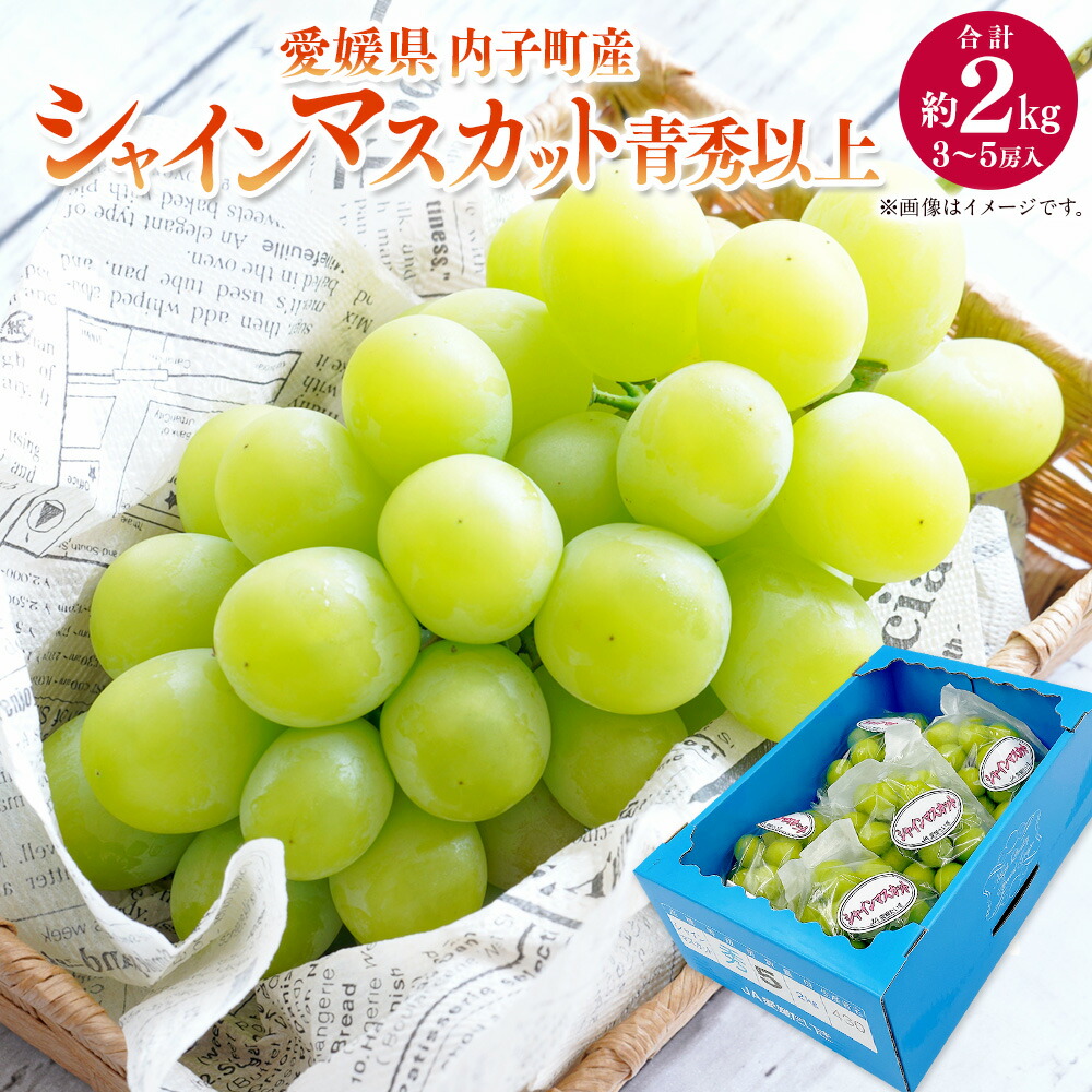 【ふるさと納税】内子町産 シャインマスカット 青秀以上 3～5房入 約2kg ぶどう ブドウ 葡萄 フルーツ マスカット 果物 果実 愛媛県産 国産 四国 愛媛県 送料無料【2025年8月下旬～9月下旬迄発送】 【えひめの町（超）推し！（内子町）】 (445)