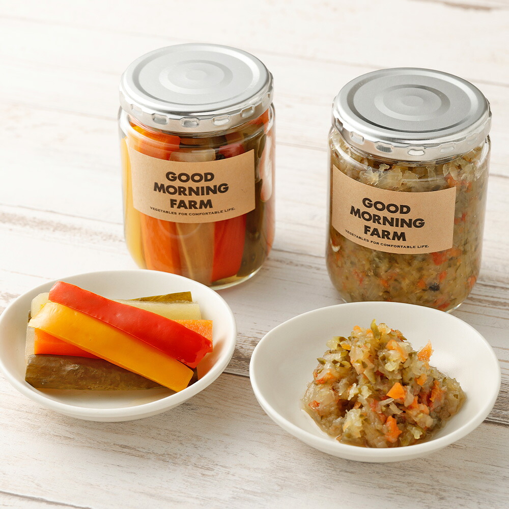 【ふるさと納税】【愛媛の旬仕込み】GOOD MORNING FARM ピクルス セット 2本 野菜 ミックス トマト タルタル 酢漬け 漬物 加工食品 おかず おつまみ ヘルシー 箸休め 国産 愛媛県 送料無料【えひめの町（超）推し！（内子町）】(721)｜愛媛県