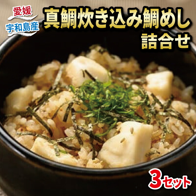 【ふるさと納税】 ＼10営業日以内発送／ 真鯛 炊き込みご飯 鯛めし 2合分 × 3セット だし付き 辻水産 鯛 タイ マダイ 鯛飯 切り身 お手軽 海鮮 炊き込み ご飯 簡単調理 海の幸 魚介 海鮮 郷土料理 人気 加工品 冷凍 産地直送 国産 愛媛 宇和島 D012-062003