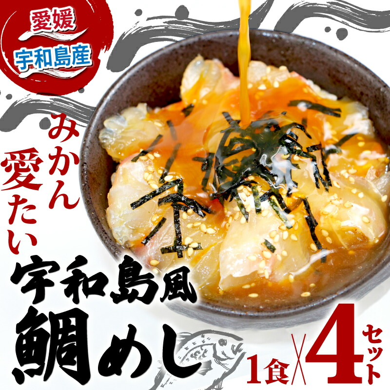 【ふるさと納税】 ＼10営業日以内発送／ 鯛めし 4食 セット みかん 鯛 宇和島鯛めし 南予ビージョイ 真鯛 鯛 マダイ タイ tai 刺身 お刺身 漬け丼 漬け 海鮮丼 郷土料理 鯛飯 海鮮 人気 海の幸 魚介 人気加工品 冷凍 小分け パック お手軽 便利 国産 愛媛 宇和島 D010-150004