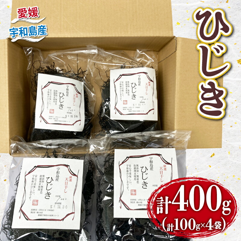 【ふるさと納税】 ひじき 天然 400g 無着色 愛媛県漁業協同組合宇和島支所 人気 乾燥ひじき 乾燥 海産物 海藻 天日干し 小分け パック サラダ 煮物 アレンジ 鉄分 ミネラル 産地直送 数量限定 国産 愛媛 宇和島 D012-027005